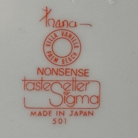 Vintage Sigma Manypeeplia Upsidownia Ceramic Plate Made In Japan - Picture 6 of 9